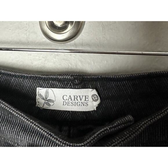 Carve Designs Women's 12 Black Slim Skinny Corduroy Pants 5-Pocket Design - Picture 3 of 4